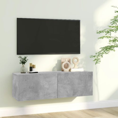 Mobile Porta Tv Grigio Cemento 100x30x30cm In Legno Multistrato