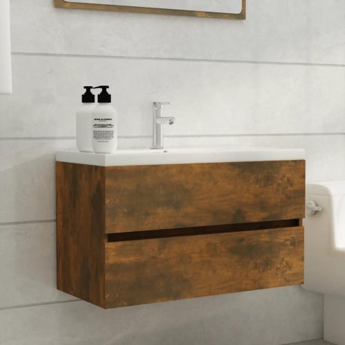 Mobile Sottolavabo Rovere Fumo 80×38,5×45 Cm Legno Multistrato