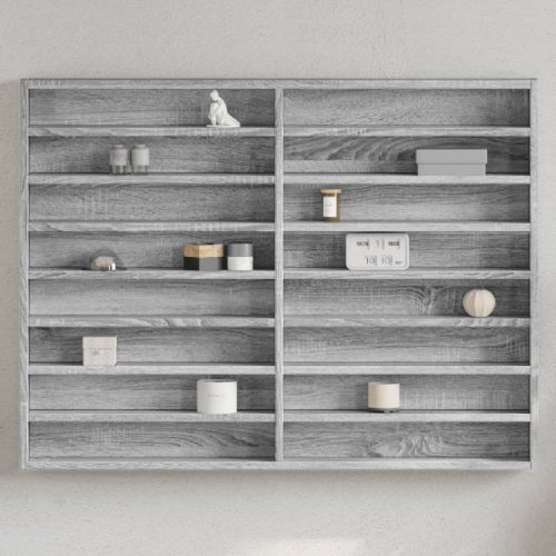 Armadietto Vetrina Grigio Sonoma 100×8,5x75cm Legno Multistrato