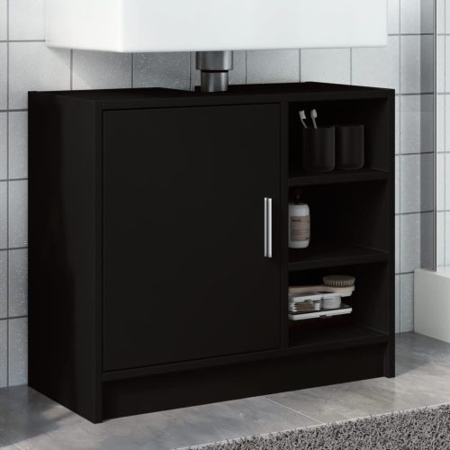 Mobile Lavabo Nero 63x29x55 Cm In Truciolato