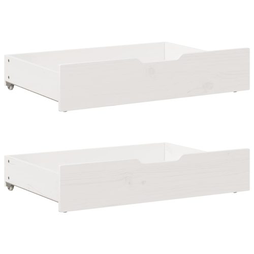 Cassettoni Da Letto 2 Pz Bianchi 80x55x16 Cm In Legno Di Pino