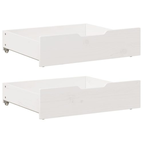 Cassettoni Da Letto 2 Pz Bianchi 75x55x16 Cm In Legno Di Pino