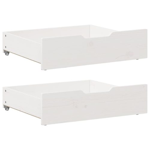 Cassettoni Da Letto 2 Pz Bianchi 65x55x16 Cm In Legno Di Pino