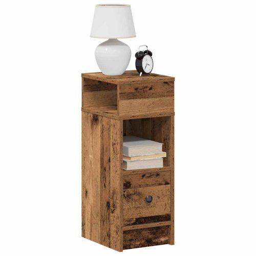 Comodini 2 Pz Con Cassetto Legno Antico 25x31x66 cm