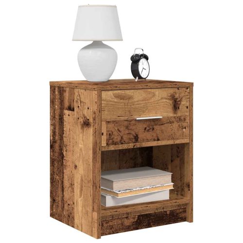 Comodini 2 Pz Con Cassetto Legno Antico 40x34x50 cm