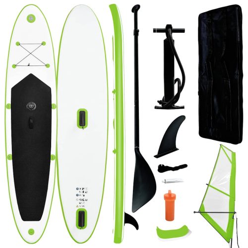 Set Tavola Gonfiabile Da Sup Con Vela Verde E Bianco