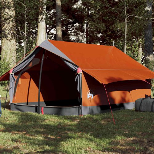 Tenda Da Campeggio 2 Persone Grigio E Arancione Impermeabile